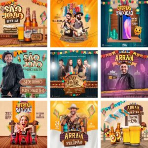 Pack Canva São João Festa Junina 12 Modelos Editáveis+ Bônus