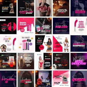 Pack Canva Sex Shop 50 Modelos Editáveis+ Bônus