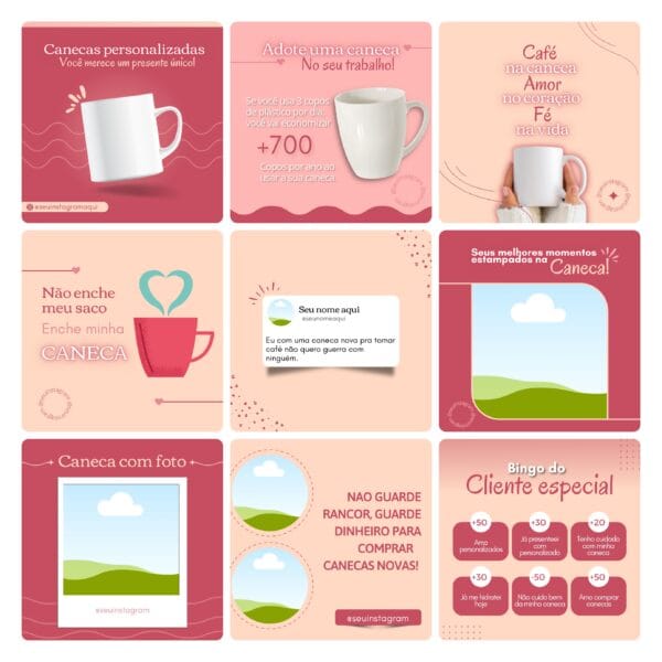 Pack Canva Sublimação Loja de Personalizados 130 Modelos Editáveis+ Bônus
