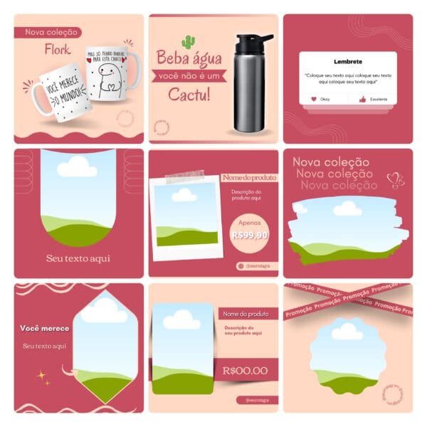 Pack Canva Sublimação Loja de Personalizados 130 Modelos Editáveis+ Bônus