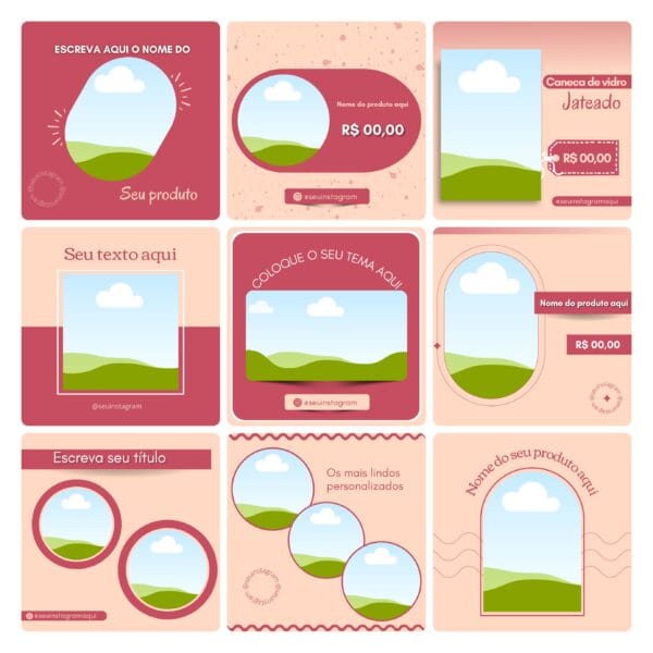 Pack Canva Sublimação Loja de Personalizados 130 Modelos Editáveis+ Bônus