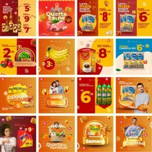 Pack Canva Supermercado Mercado 32 Modelos Editáveis+ Bônus