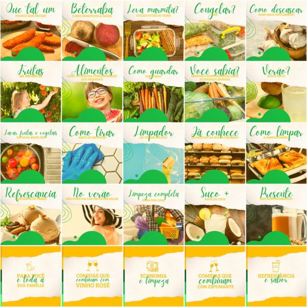 Pack Canva Supermercados 200 Modelos Editáveis+ Legendas