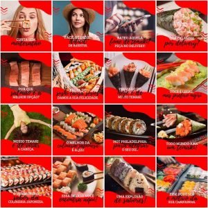 Pack Canva Sushi 200 Modelos Editáveis+ Legendas