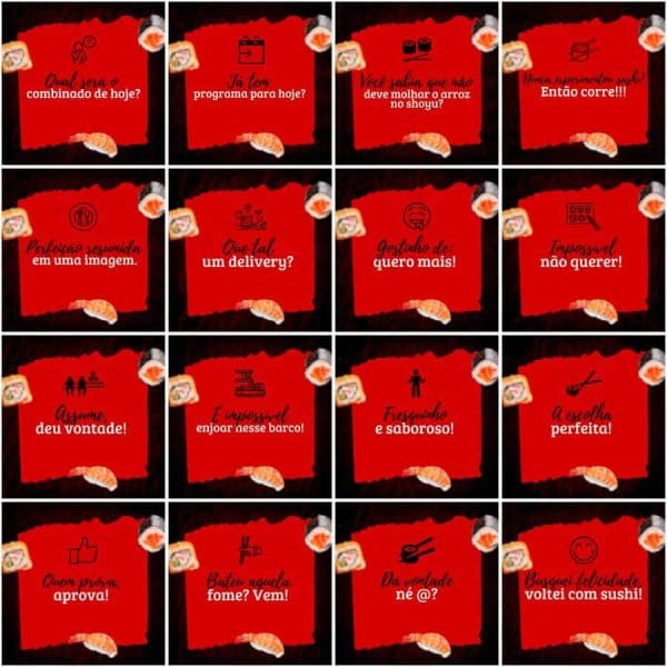 Pack Canva Sushi 200 Modelos Editáveis+ Legendas