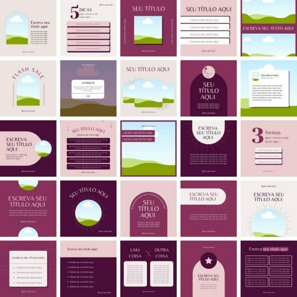 Pack Canva Terapias Holística Editáveis 25 Modelos Editáveis+ Bônus