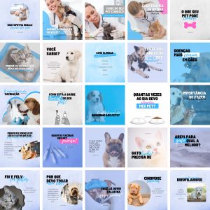 Pack Canva Veterinária Pet Shop Petshop 25 Modelos Editáveis+ Bônus