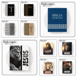 Pack Capas de Bíblia Masculina com Leão para Sublimação 7 pack capas de biblia masculina com leao para sublimacao