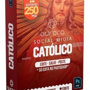 Pack Católico Mídia Sociais Editável 250 Psd Fontes Religião