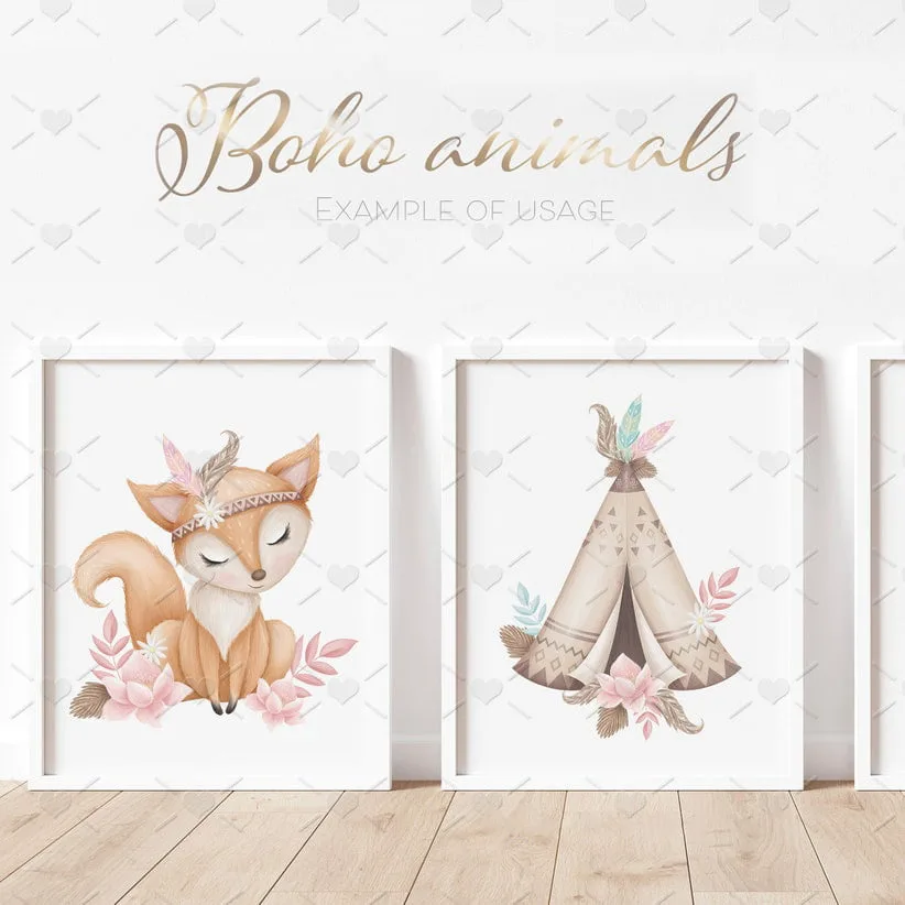 Pack Cliparts Fofos Animais Encantados Berçário Aquarela 4 Pack Cliparts Fofos Animais Encantados Berçário Aquarela