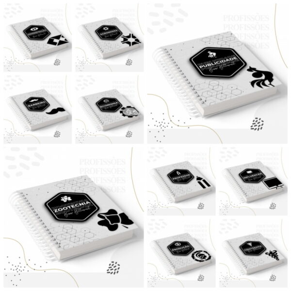 Pack Encadernação Profissões Masculinas - Arquivo Digital