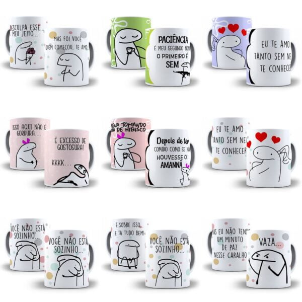 Pack Estampas Caneca Flork Editáveis Em Corel Sublimação