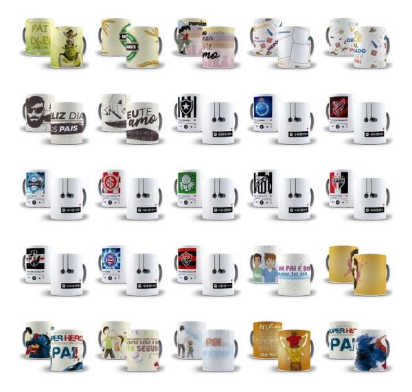 Pack Estampas Dia Dos Pais Caneca Camiseta Almofada Azulejo