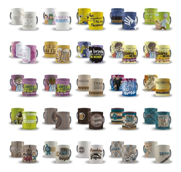 Pack Estampas Dia Dos Pais Caneca Camiseta Almofada Azulejo