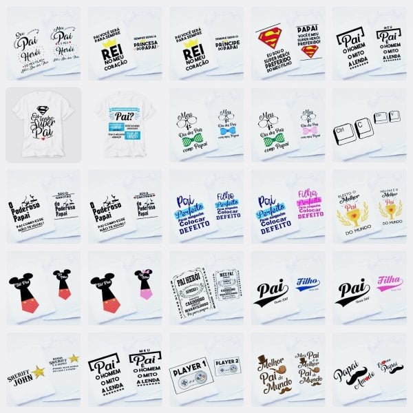 Pack Estampas Dia Dos Pais Caneca Camiseta Almofada Azulejo