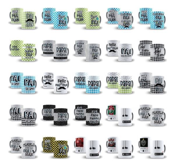 Pack Estampas Dia Dos Pais Caneca Camiseta Almofada Azulejo