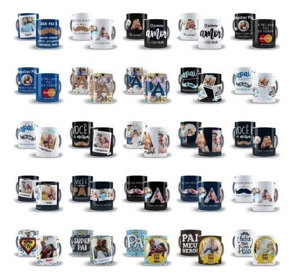 Pack Estampas Dia Dos Pais Caneca Camiseta Almofada Azulejo