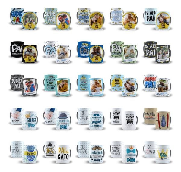 Pack Estampas Dia Dos Pais Caneca Camiseta Almofada Azulejo
