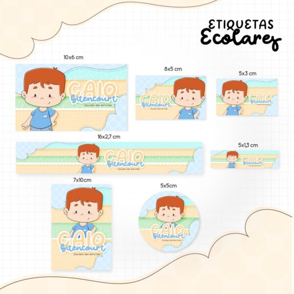 Pack Etiquetas Escolares Meninos (a) 2022- Arquivo Digital