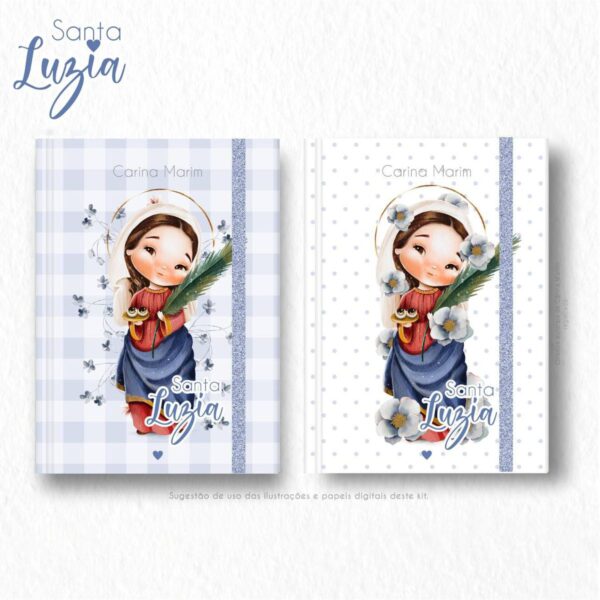 Pack Ilustrações Aquarela Santa Luzia Santinhos em Png