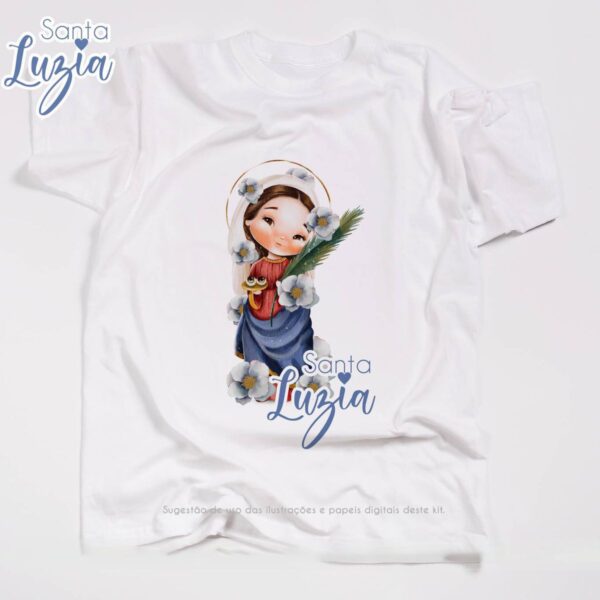 Pack Ilustrações Aquarela Santa Luzia Santinhos em Png