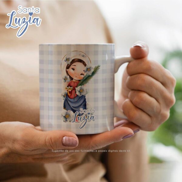 Pack Ilustrações Aquarela Santa Luzia Santinhos em Png