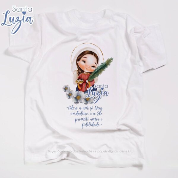 Pack Ilustrações Aquarela Santa Luzia Santinhos em Png