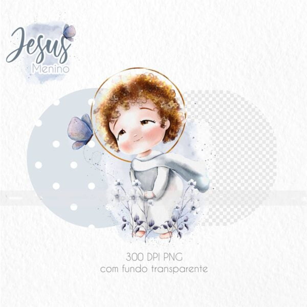 Pack Ilustrações Jesus Menino Santinhos para Personalizados