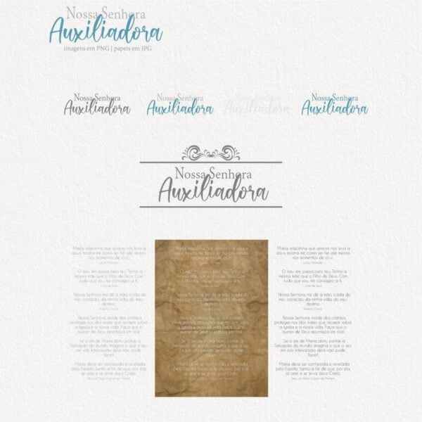 Pack Ilustrações Nossa Senhora Auxiliadora Santinhos Png