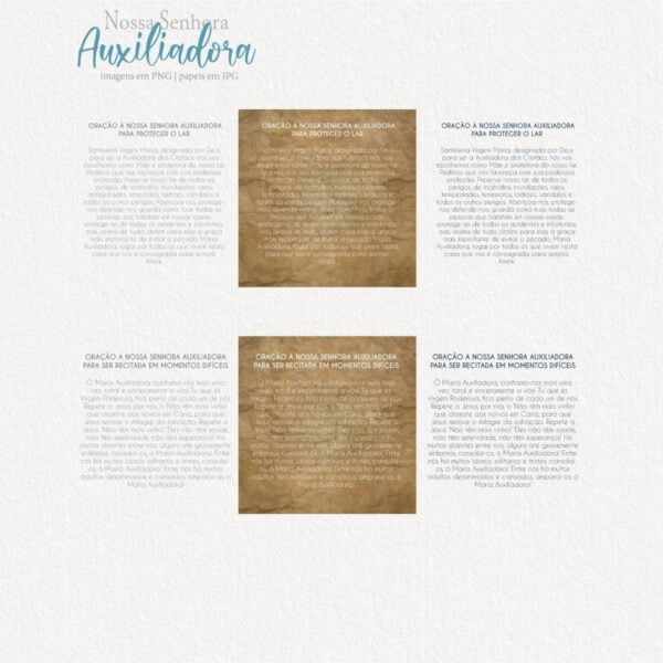 Pack Ilustrações Nossa Senhora Auxiliadora Santinhos Png