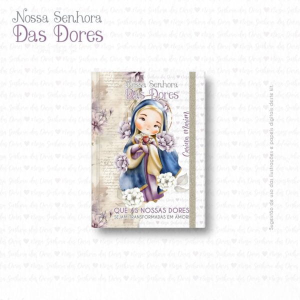Pack Ilustrações Nossa Senhora das Dores Santinhos Aquarela