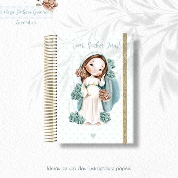 Pack Ilustrações Nossa Senhora Maria Gestante Santinhos Png