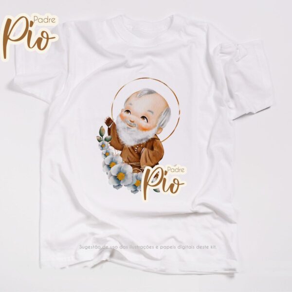 Pack Ilustrações Padre Pio Santinhos Png Personalizados