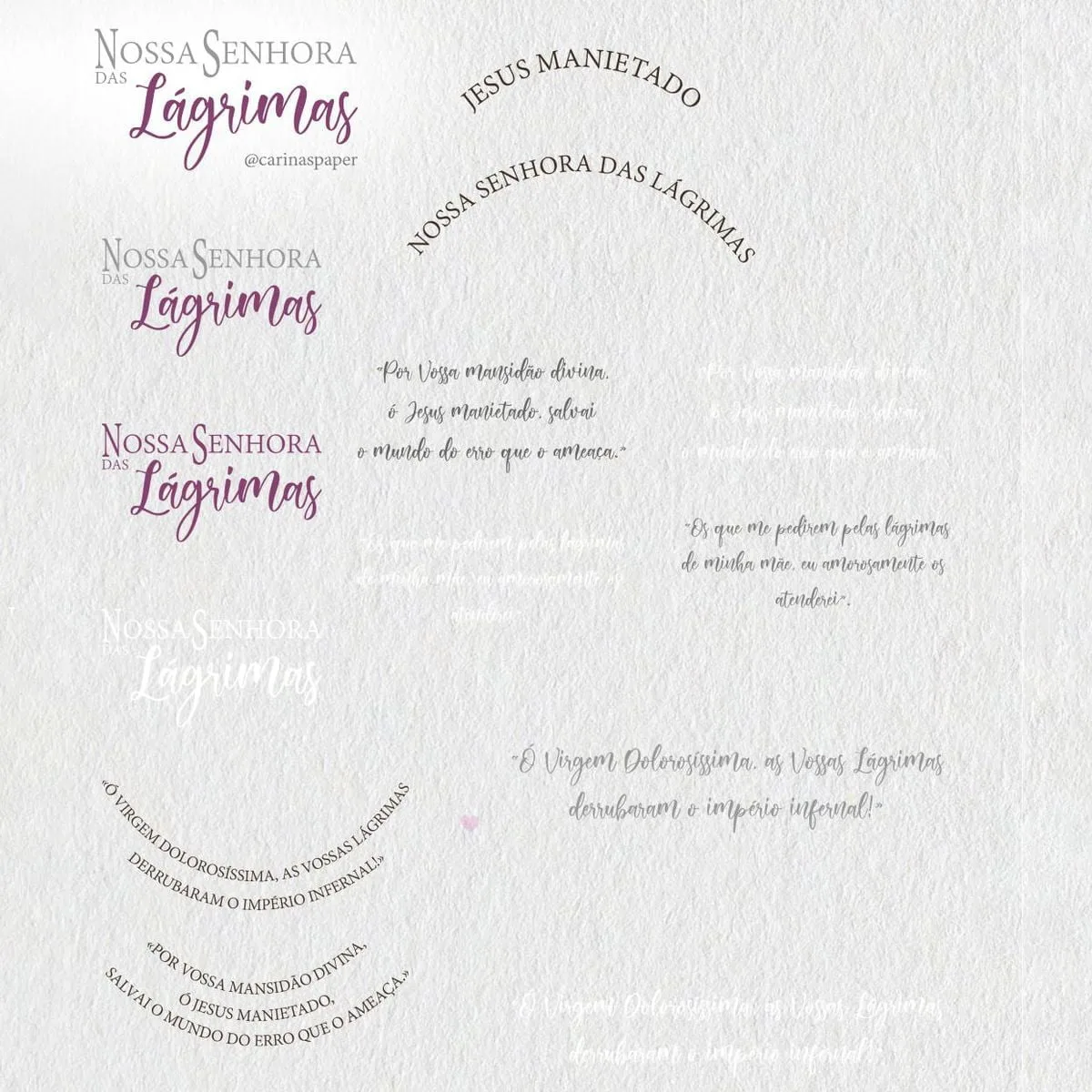 Pack Ilustrações Png Nossa Senhora das Lágrimas Santinhos