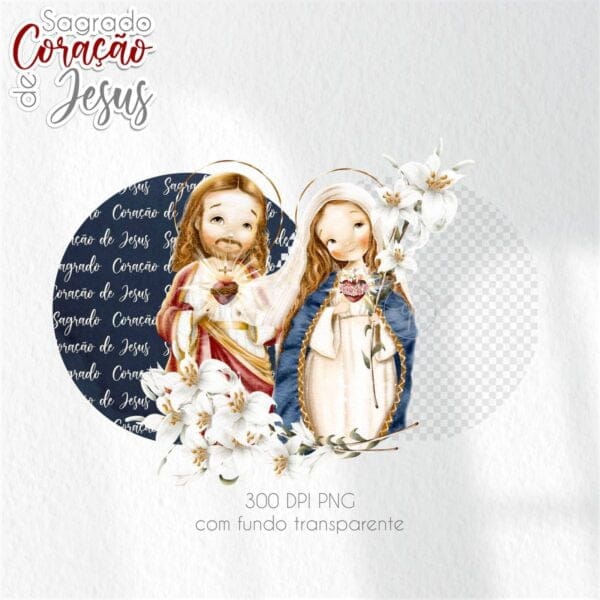 Pack Ilustrações Sagrado Coração de Jesus Santinhos