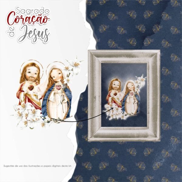 Pack Ilustrações Sagrado Coração de Jesus Santinhos