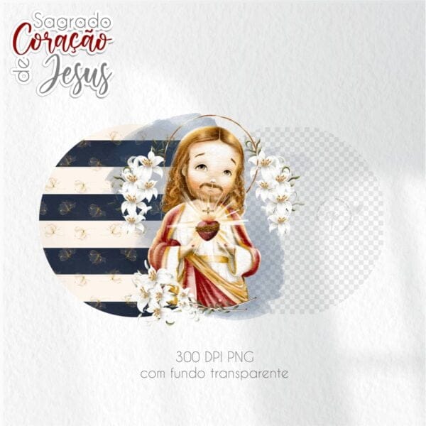 Pack Ilustrações Sagrado Coração de Jesus Santinhos
