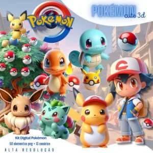 Pack Imagens e Ilustrações Pokémon 3D Cute Fofos Png 15 Pack Imagens e Ilustrações Pokémon 3D Cute Fofos Png