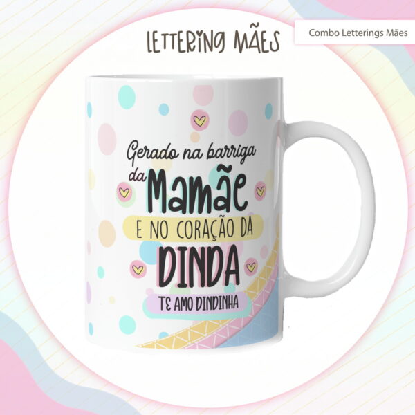 Pack Lettering Artes Canecas Dia das Mães - Arquivo Digital