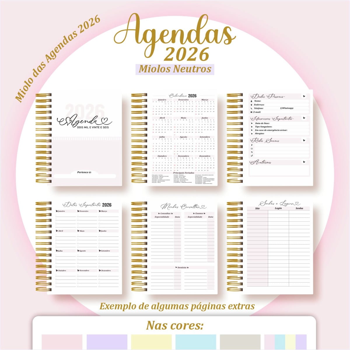 Pack Miolos Neutros 2026 com 300 Modelos em PDF 3 Pack Miolos Neutros 2026 com 300 Modelos em PDF - Imagem 3