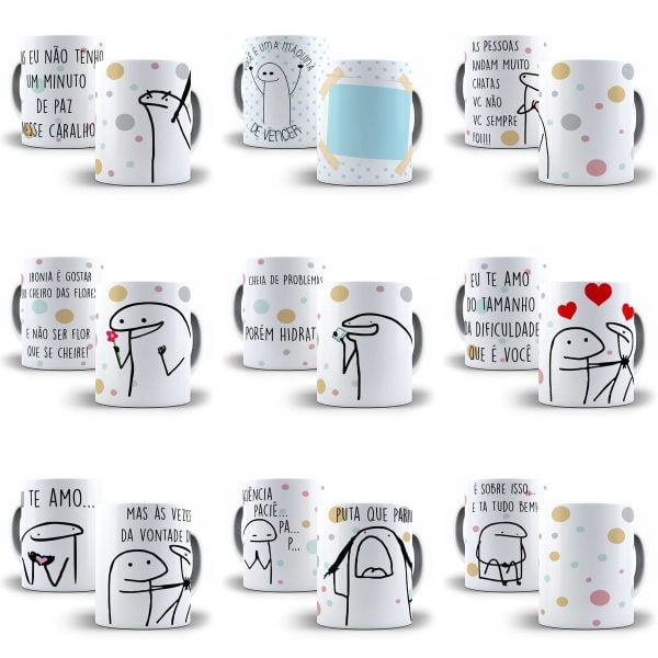 Pacote 110 Artes Flork Meme Sublimação Caneca Em Corel Draw