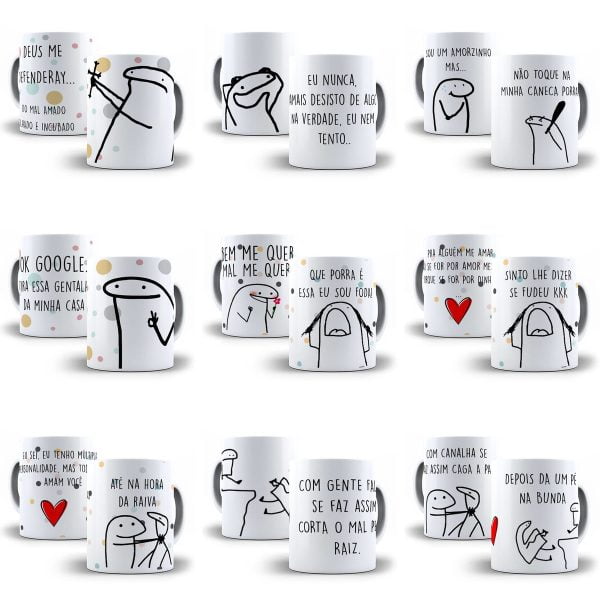 Pacote 110 Artes Flork Meme Sublimação Caneca Em Corel Draw