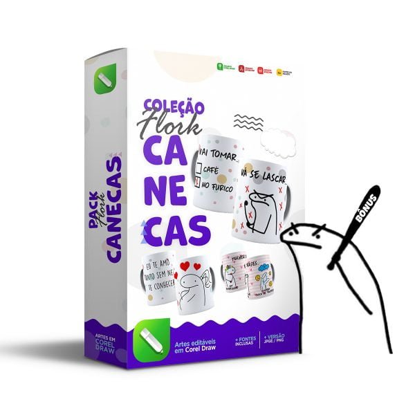 Pacote 110 Artes Flork Meme Sublimação Caneca Em Corel Draw