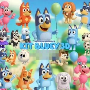Pacote de Arquivos Blue 3D em PNG para Sublimação