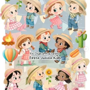 Pacote de Arquivos PNG Tema Festa Junina Infantil