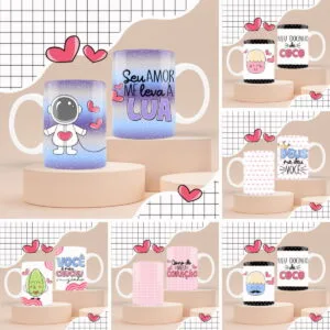 Pacote de Artes Canecas Namorados - Arquivo Digital 15 Pacote de Artes Canecas Namorados - Arquivo Digital