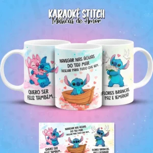 Pacote de Artes para Caneca - Karaoke Amoroso do Stitch