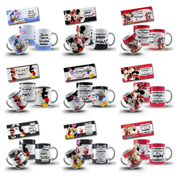Pacote de Designs Disney Românticos para Sublimação