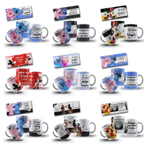 Pacote de Designs Disney Românticos para Sublimação