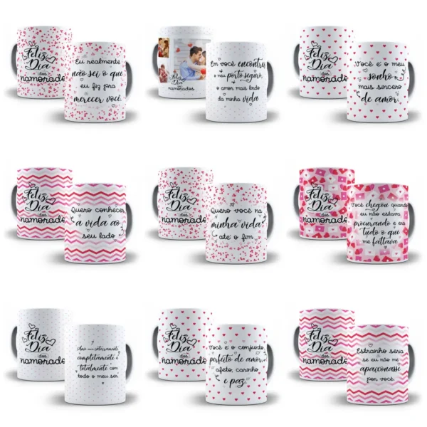Pacote de Designs Love para Canecas - Dia dos Namorados